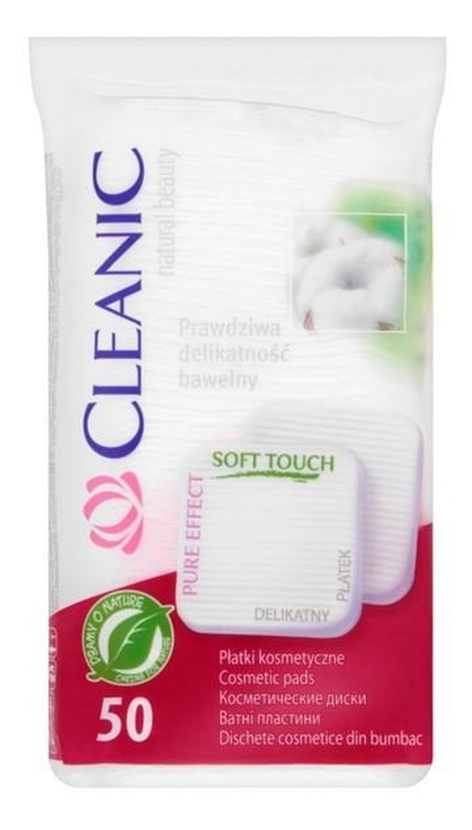 Pure Effect Soft Touch Płatki Kosmetyczne 50 szt. Kwadratowe