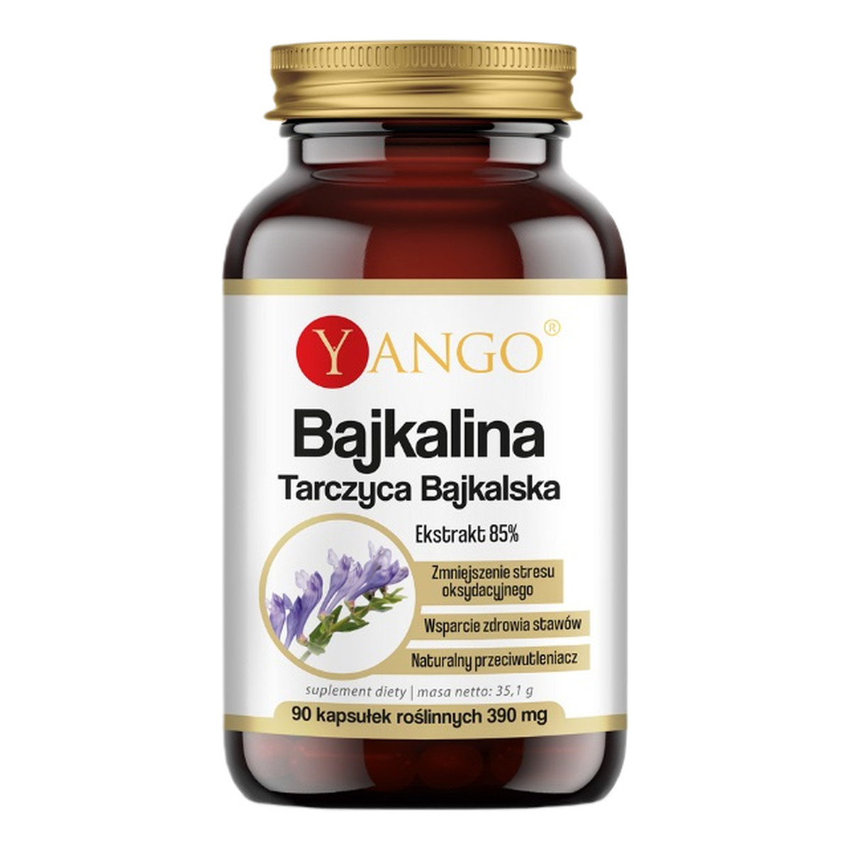 Yango Bajkalina 390mg tarczyca bajkalska suplement diety 90 kapsułek 390mg