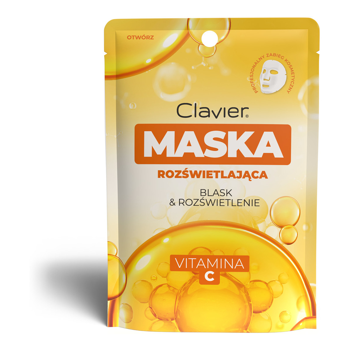 Clavier Maska rozświetlająca w płachcie z witaminą C 25ml