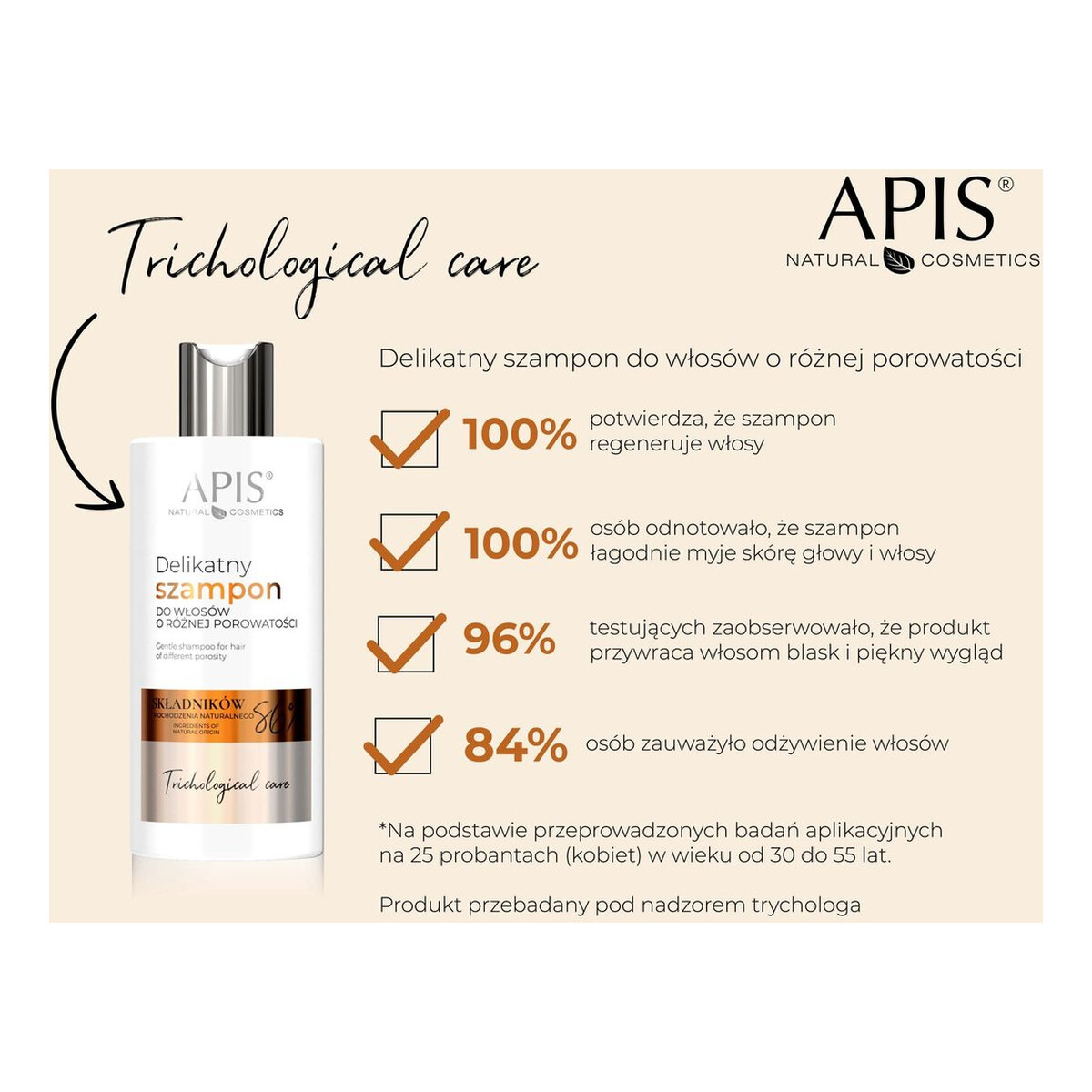 Apis Trichological Care delikatny szampon do włosów o różnej porowatości 300ml