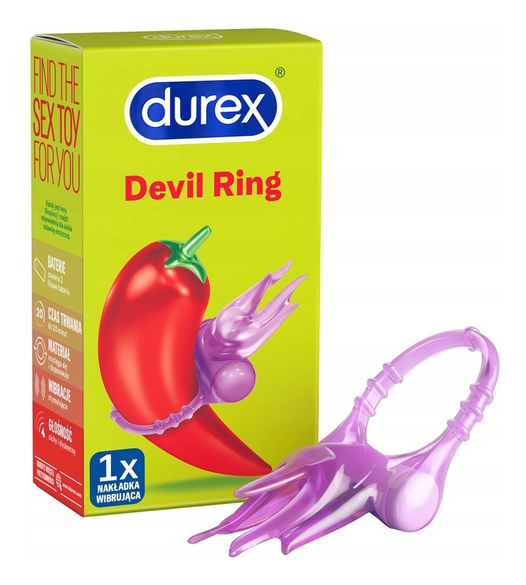 Devil ring pierścień wibracyjny z wypustkami