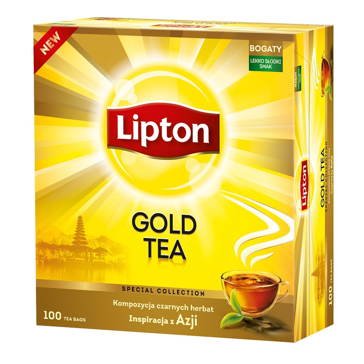 Lipton Gold Tea Kompozycja czarnych herbat 100 torebek 150g