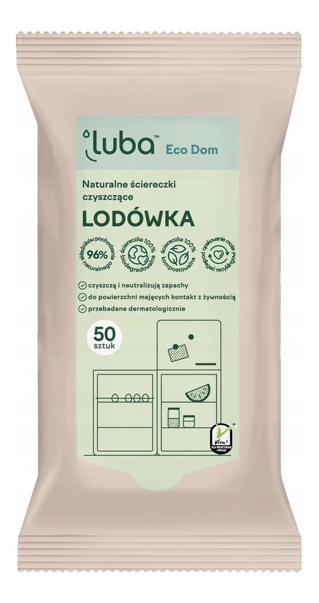 Eco dom naturalne ściereczki czyszczące lodówka 50szt