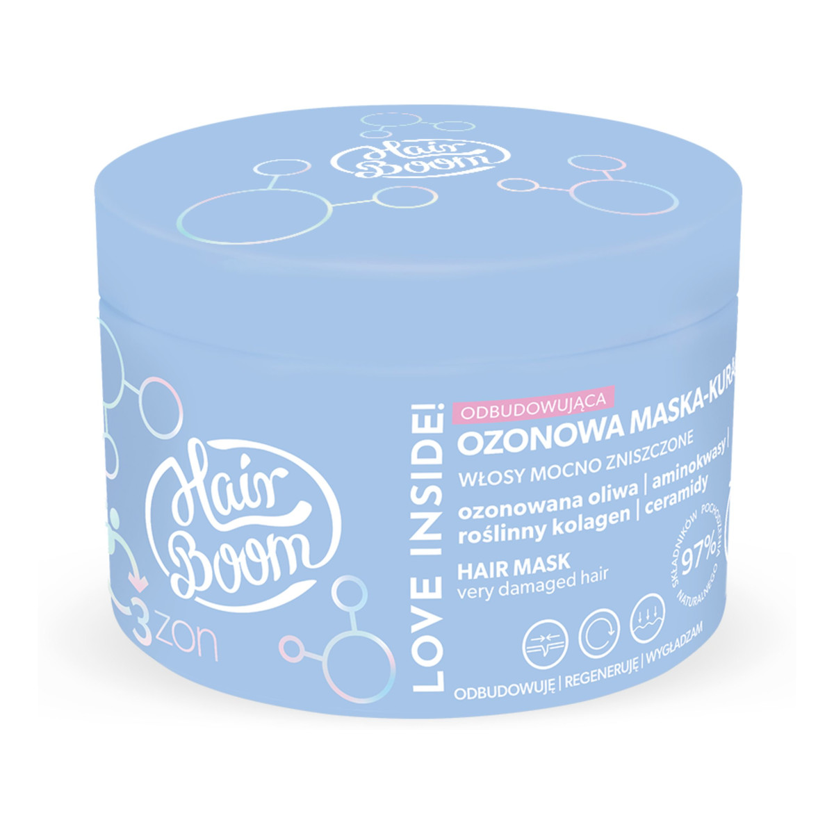 Body Boom HairBoom O3ZON Maska kuracja odbudowująca do włosów 225ml