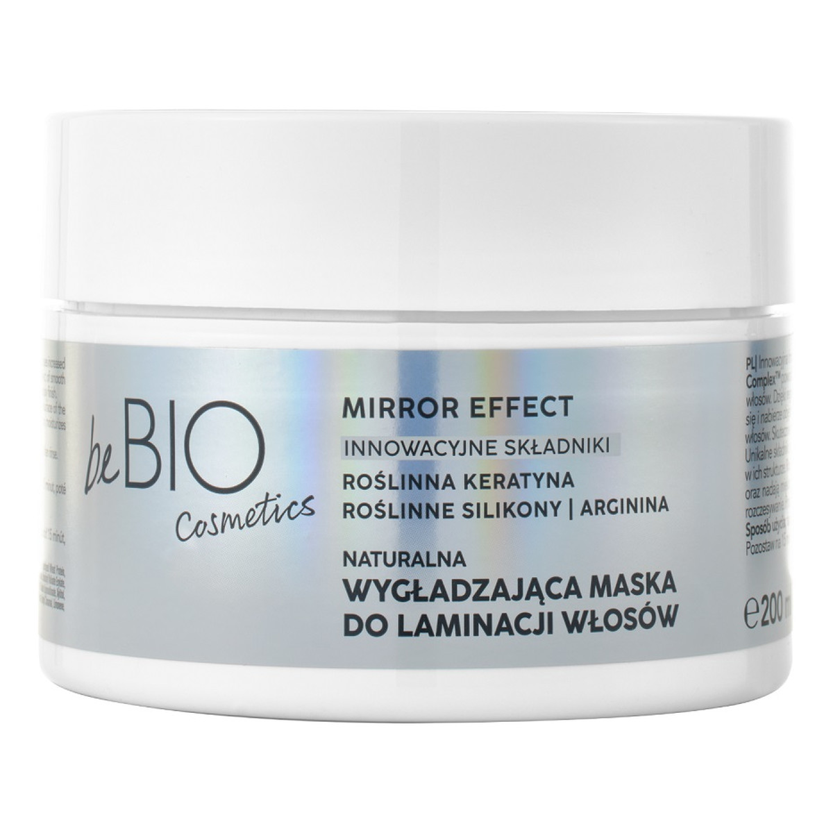 Be Bio Ewa Chodakowska Baby hair complex mirror effect naturalna wygładzająca maska do laminacji włosów 200ml