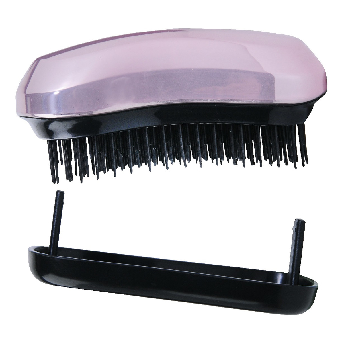 Inter-vion Brush & go kompaktowa szczotka do włosów z nakładką metaliczny róż