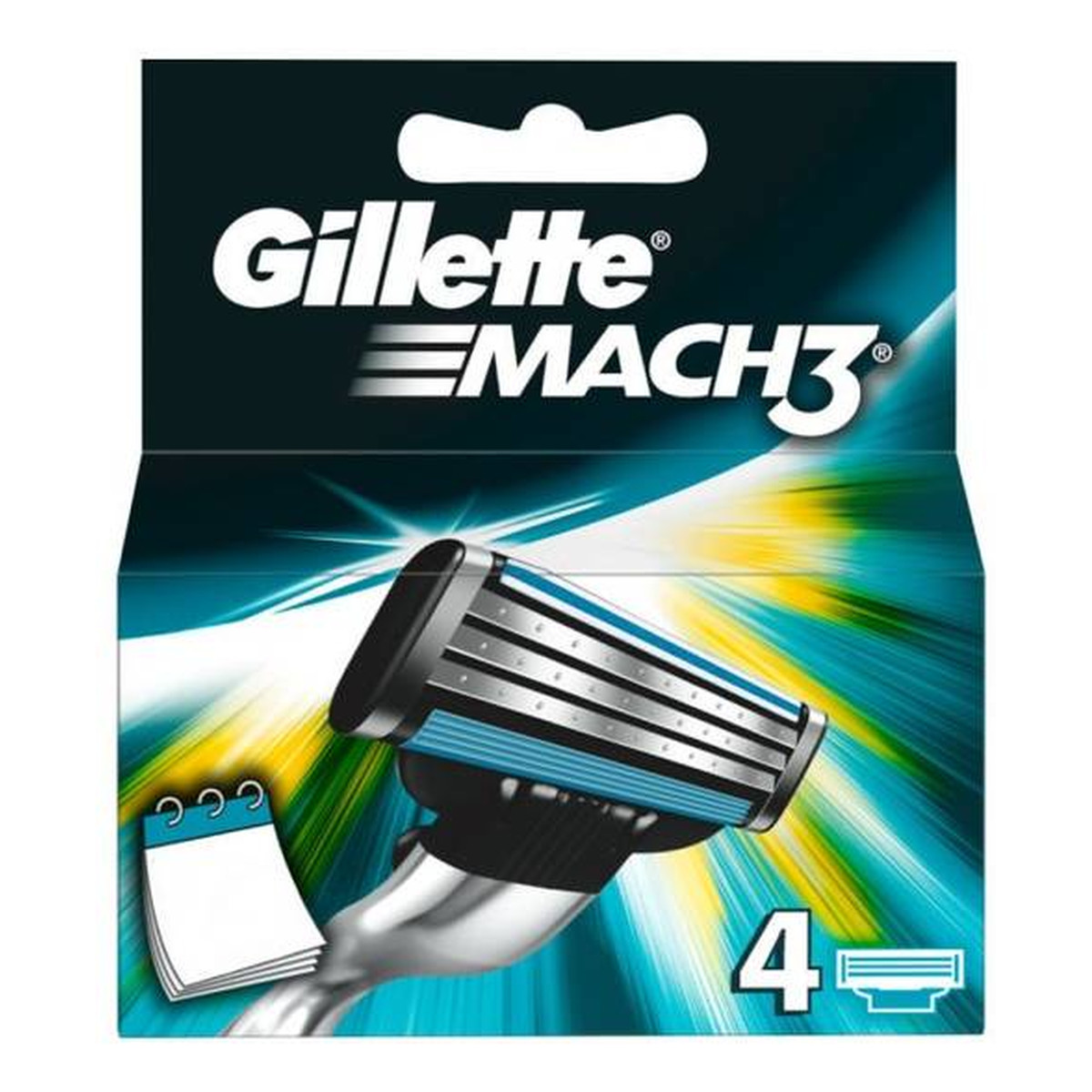 Gillette Mach3 Wkłady Do Maszynki Wymienne Ostrza 4szt.
