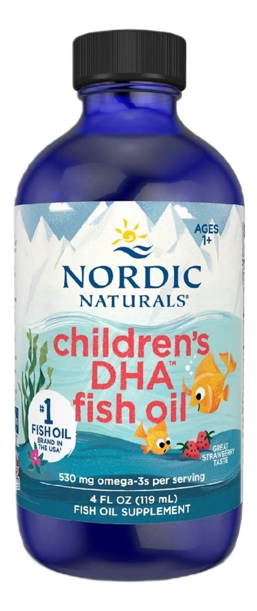 Children's dha omega-3 suplement diety syrop truskawka