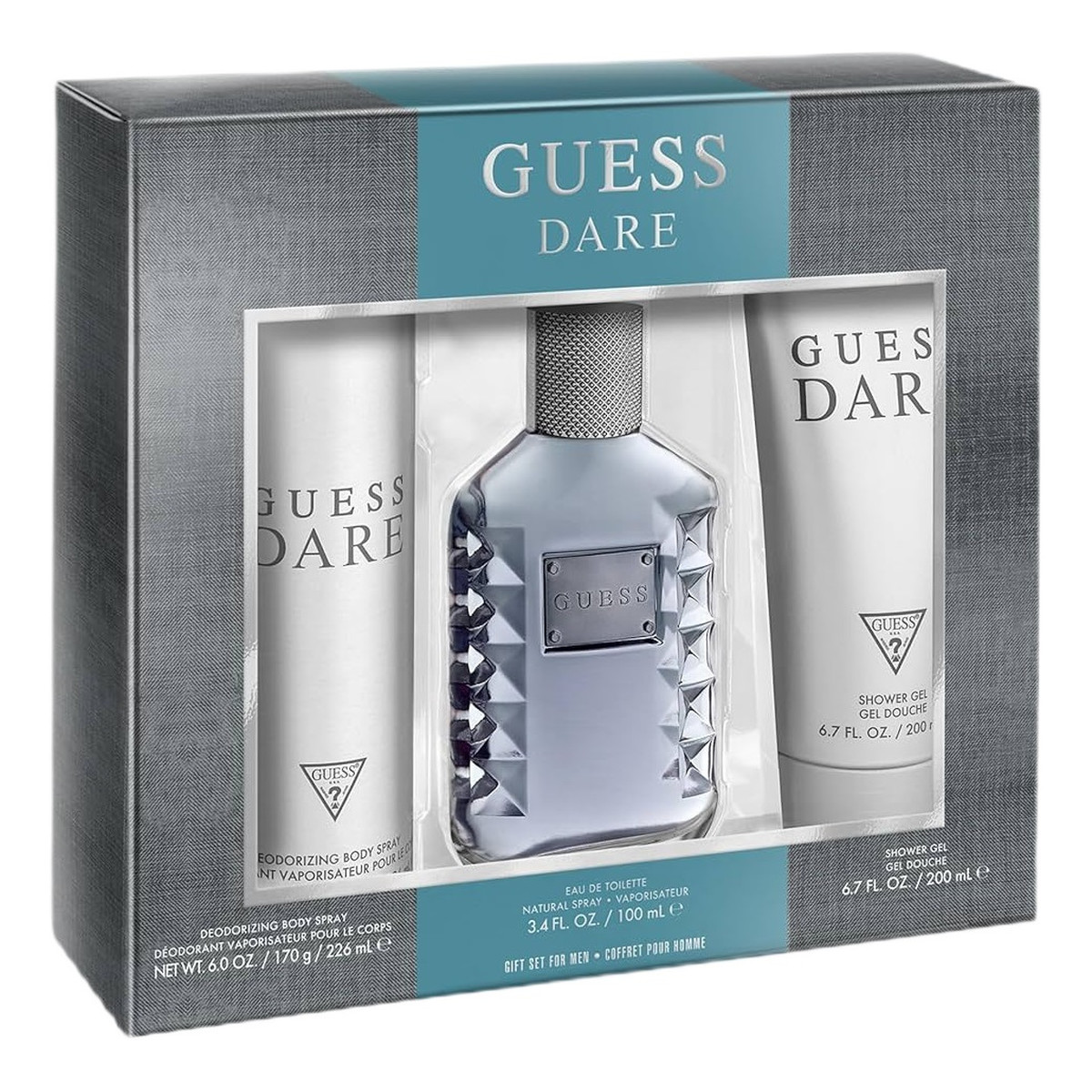 Guess Dare for Men Zestaw woda toaletowa spray 100ml + żel pod prysznic 200ml + dezodorant spray 226ml