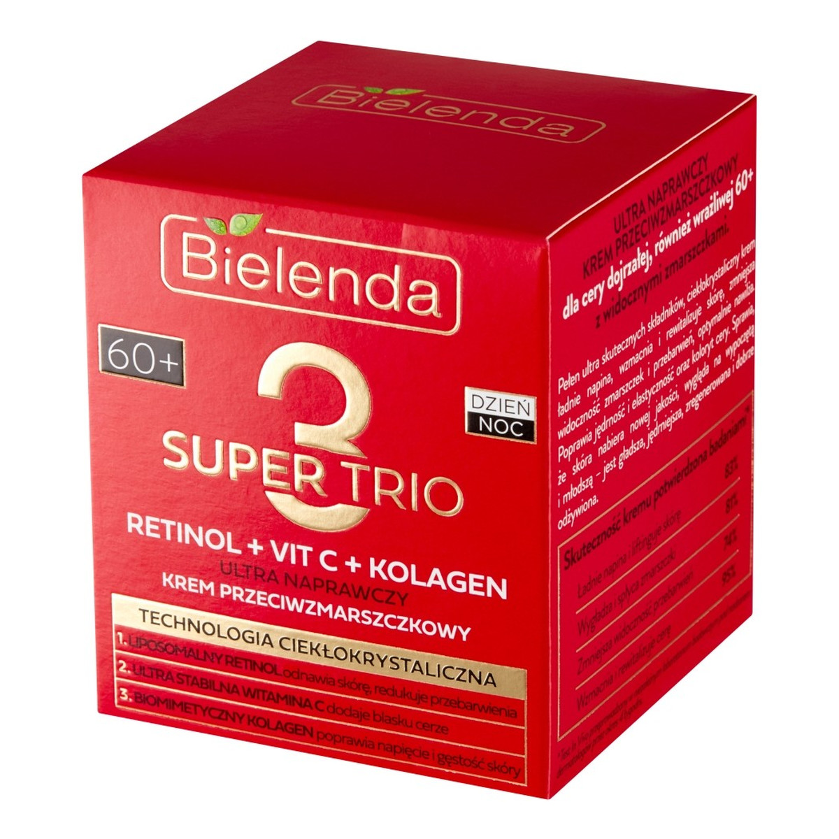 Bielenda Super Trio Ultra Naprawczy Krem przeciwzmarszczkowy na dzień i noc 60+ 50ml