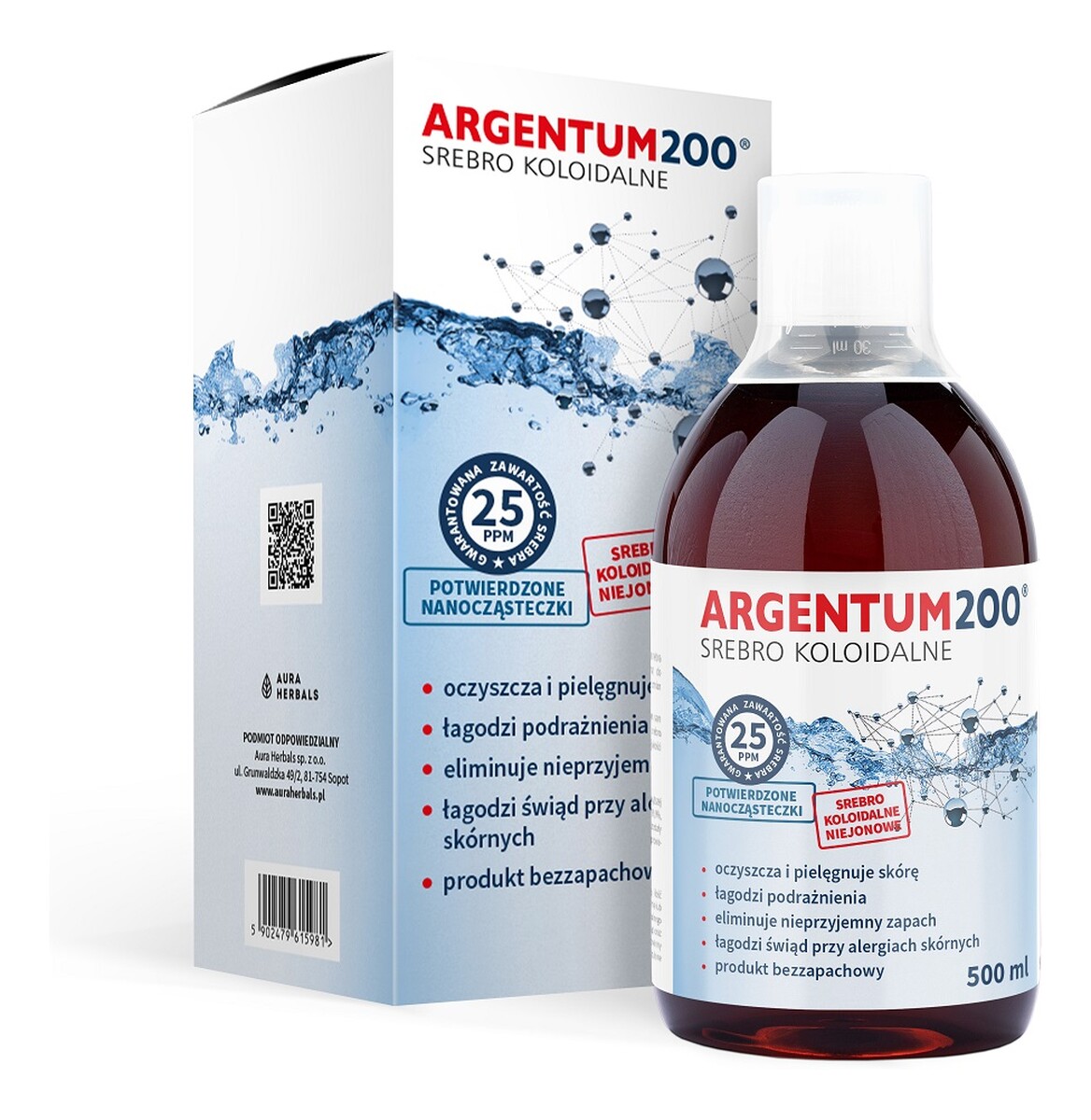 Argentum200 srebro koloidalne 25ppm tonik