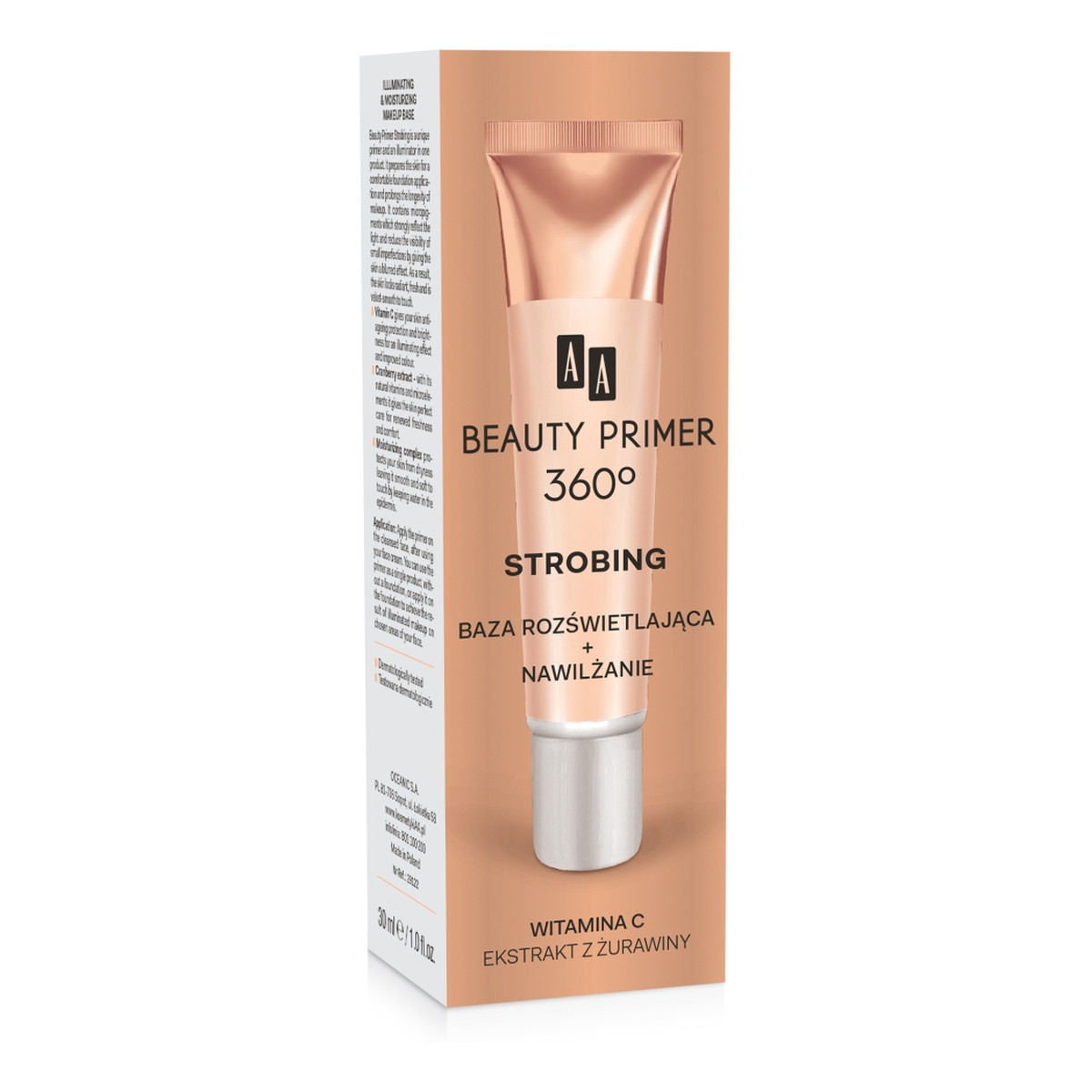 AA Beauty Primer 360 Baza Pod Makijaż Strobing Rozświetlająco-Nawilżająca 30ml