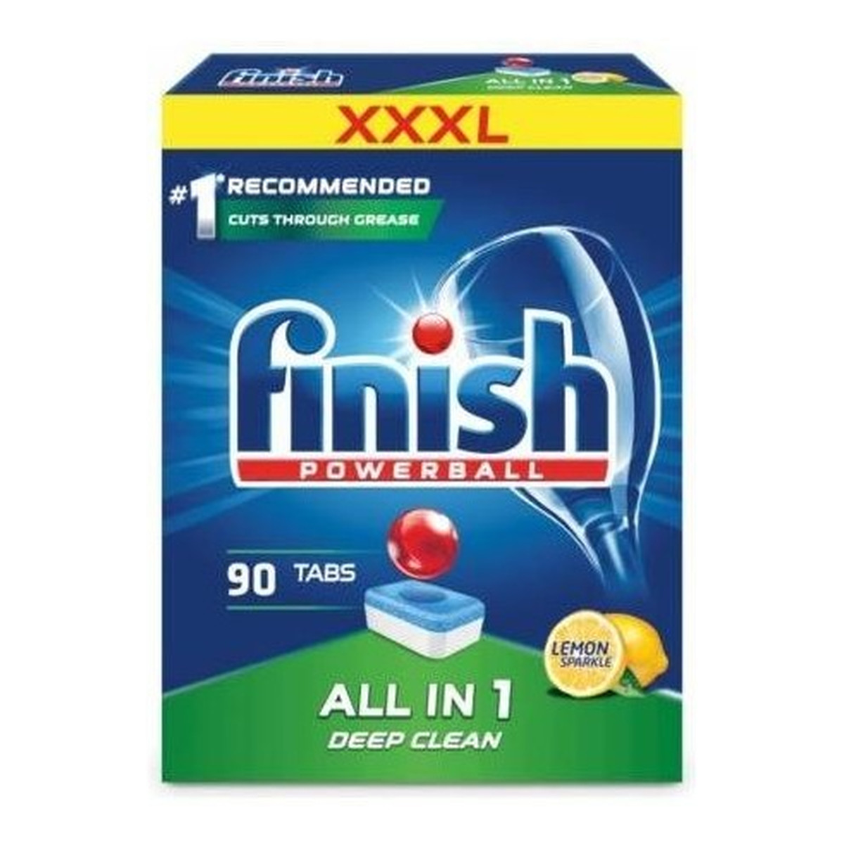 Finish Powerball All In 1 Deep Clean tabletki do mycia naczyń w zmywarkach XXXL Lemon Sparkle 90szt