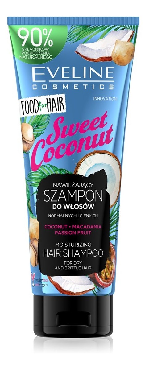 Sweet Coconut Szampon do włosów normalnych i cienkich nawilżenie i połysk