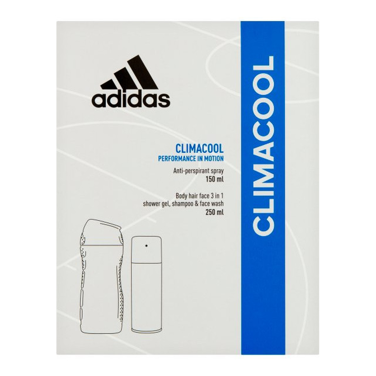 Adidas Climacool Men Zestaw prezentowy (dezodorant spray 150ml+żel pod prysznic 3in1 250ml)