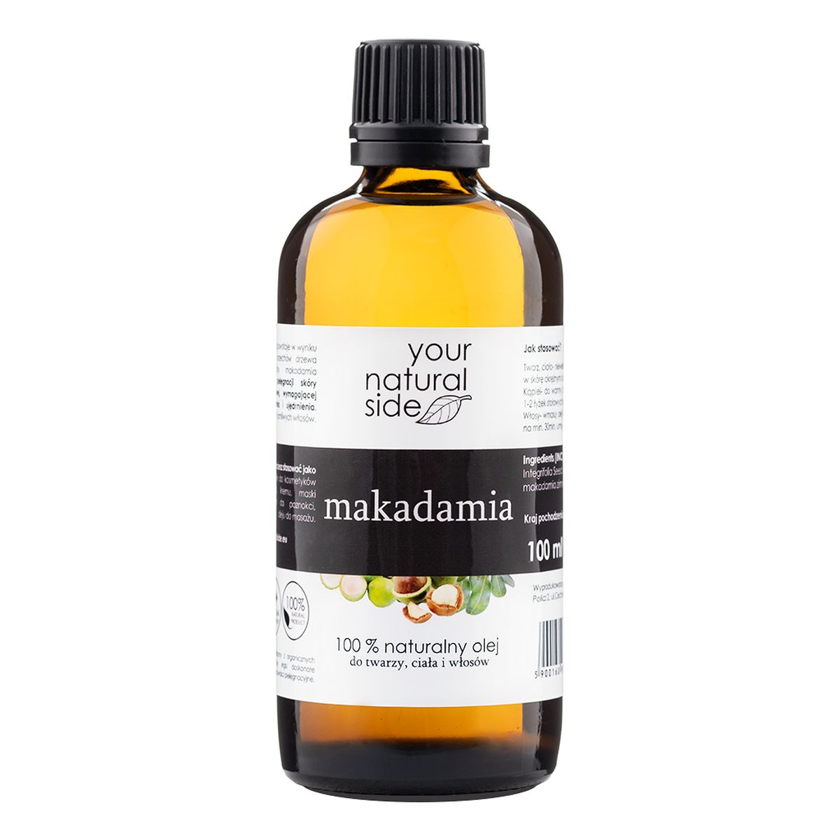 Your Natural Side Olej Makadamia Organic - nierafinowany 100ml