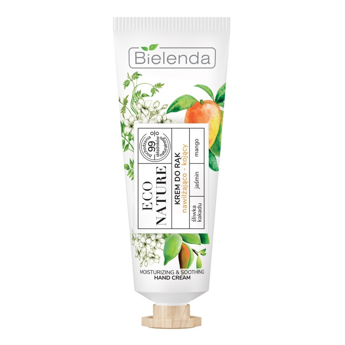 Bielenda Eco Nature Krem do rąk nawilżająco-kojący - Śliwka kakadu Jaśmin Mango 50ml