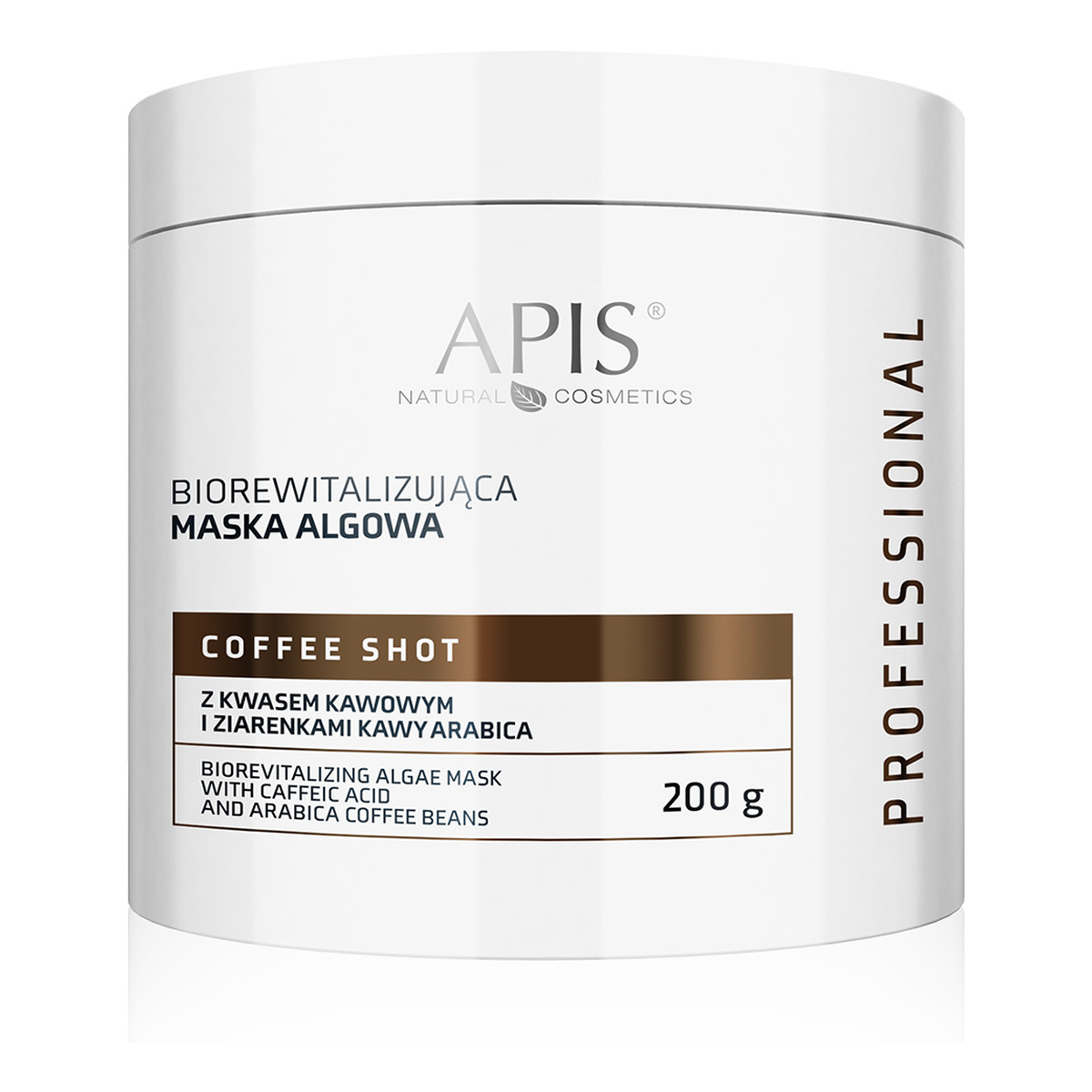 Apis Coffee Shot Biorewitalizująca maska algowa z kwasem kawowym i ziarenkami kawy 200g