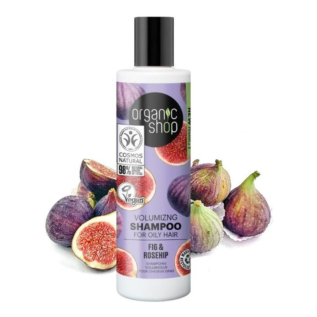 Organic Shop Szampon do włosów przetłuszczających się Zwiększający objętość Figa & Dzika róża 280ml