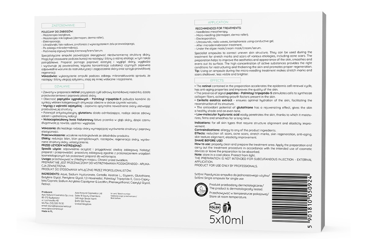 Regenerujące ampułki niwelujące blizny potrądzikowe 5x10ml