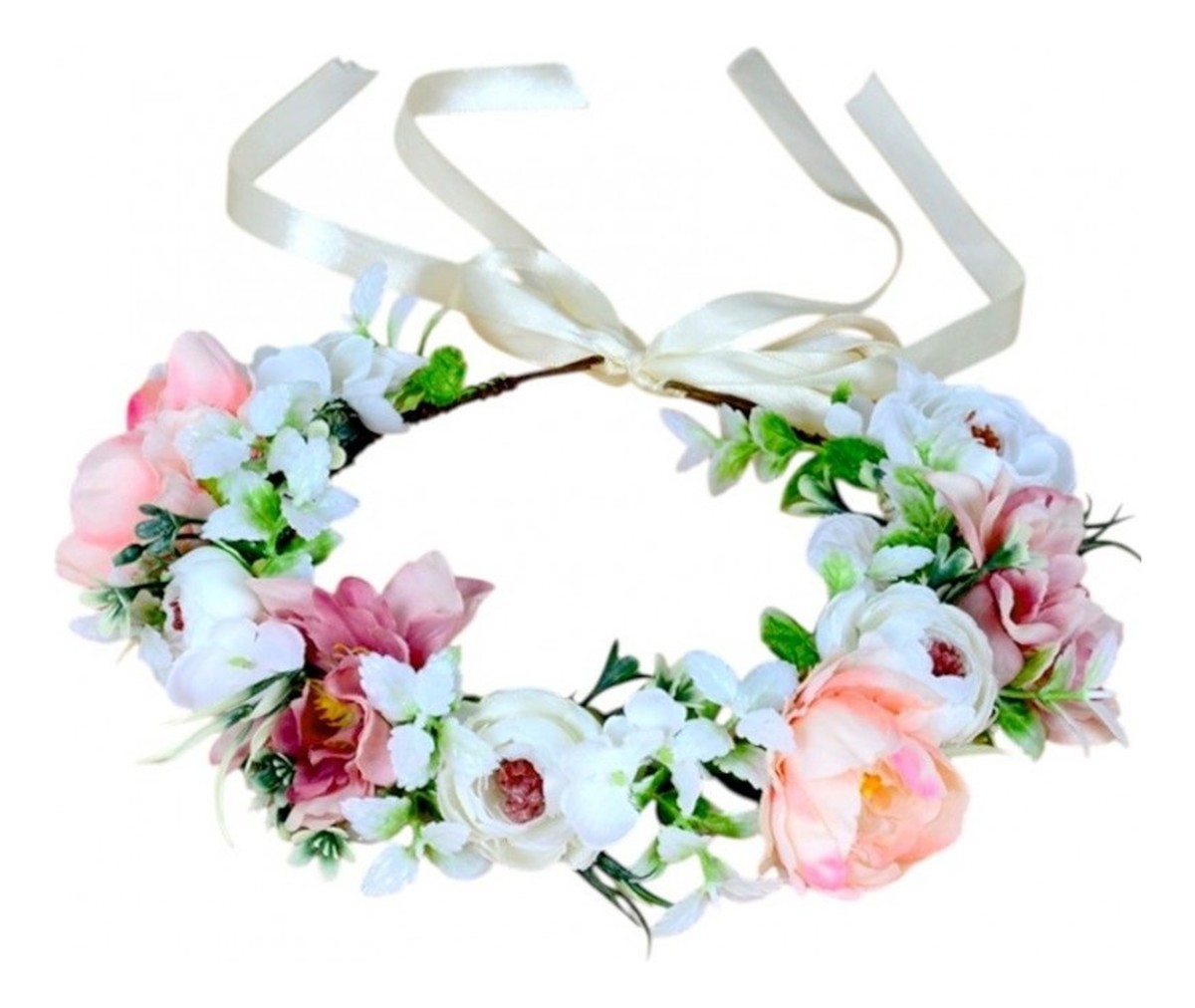 Wianek,opaska do włosów z kwiatów BOHObW101