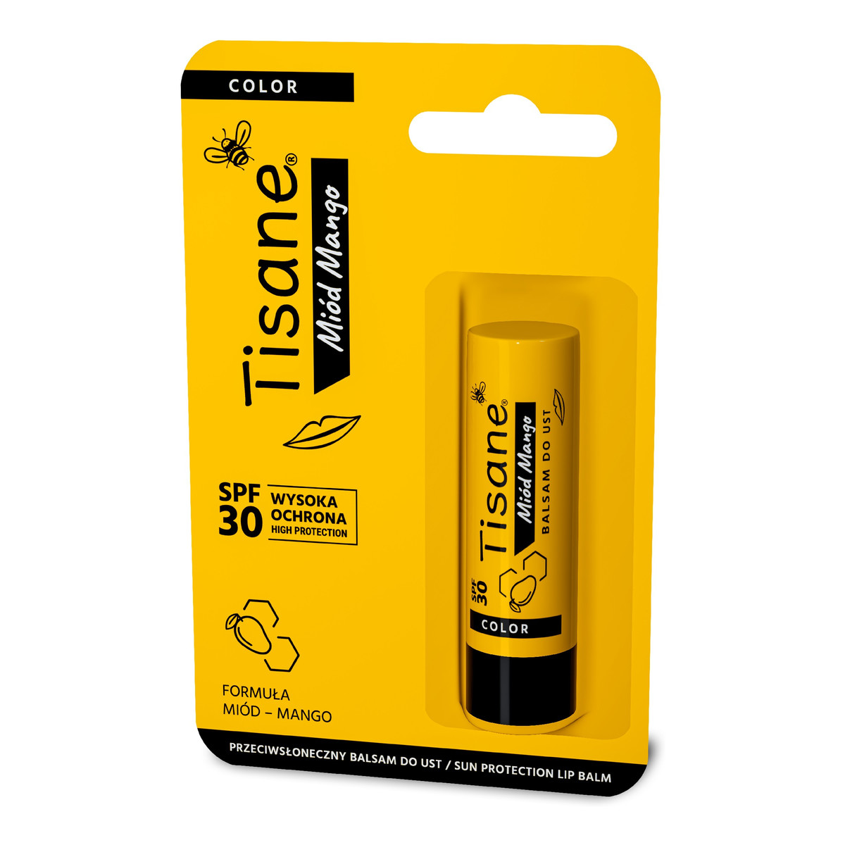 Tisane Color Przeciwsłoneczny balsam pomadka do ust Miód Mango SPF30 5.1g