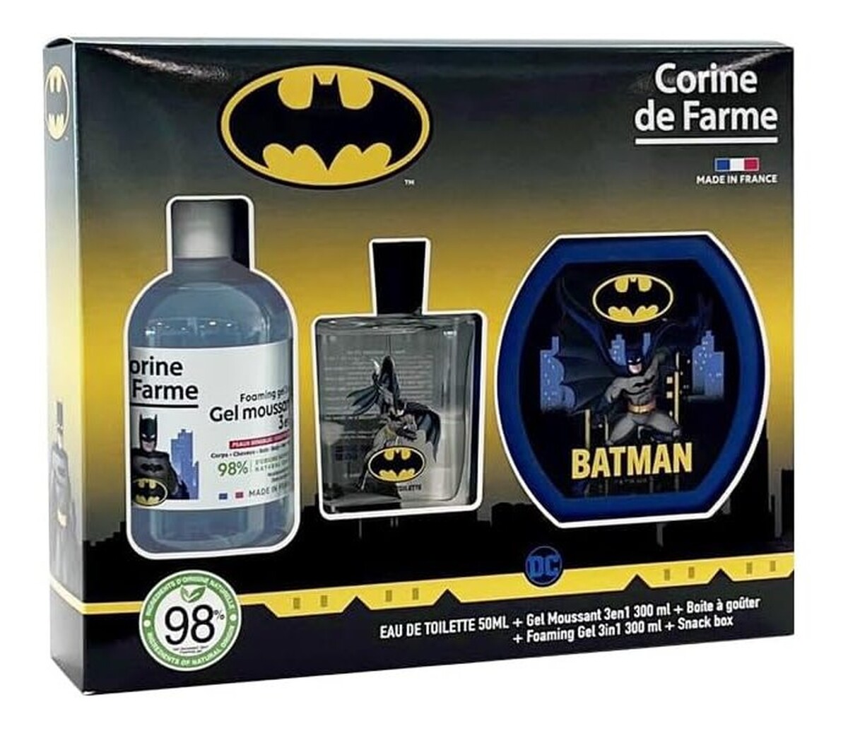 Zestaw Batman Woda toaletowa + Żel pieniący 3w1 + Pudełko na przekąski