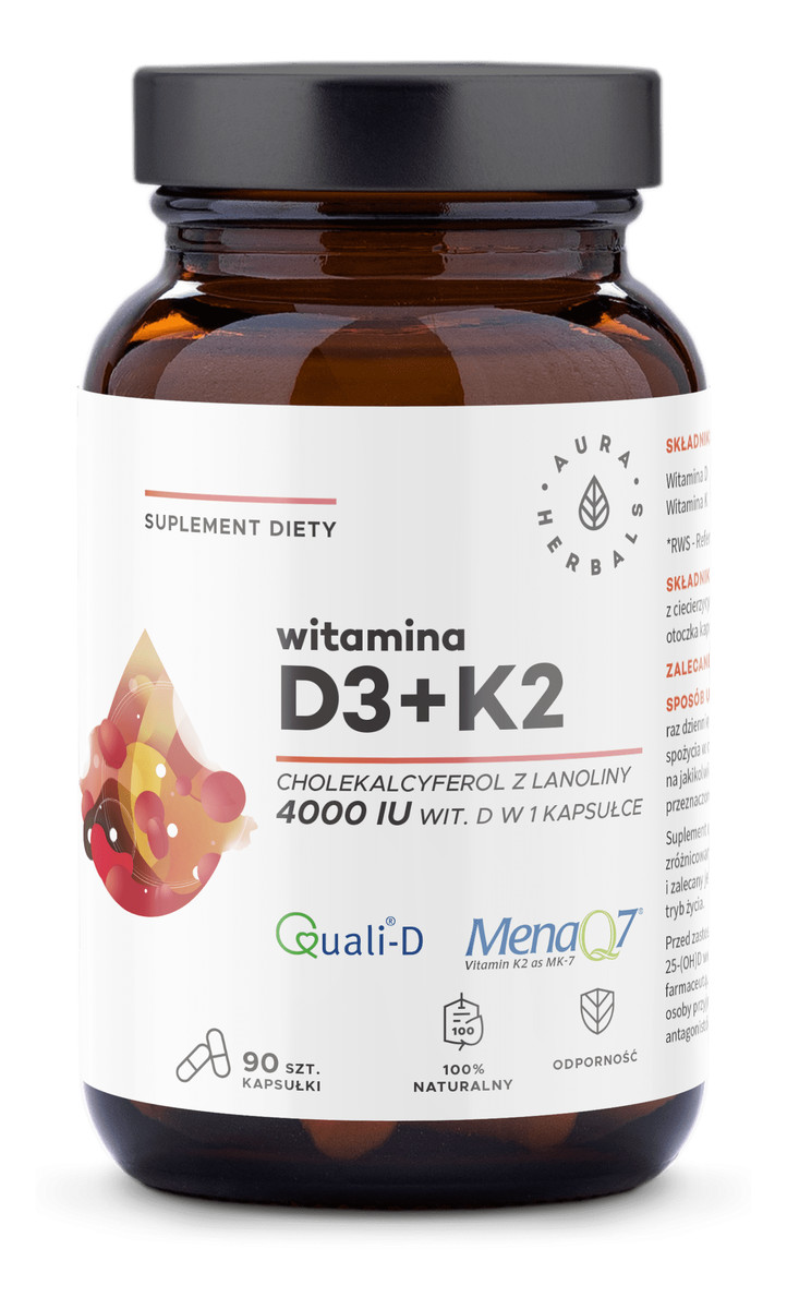 Witamina D3 4000 IU + K2 - kapsułki 90 szt.
