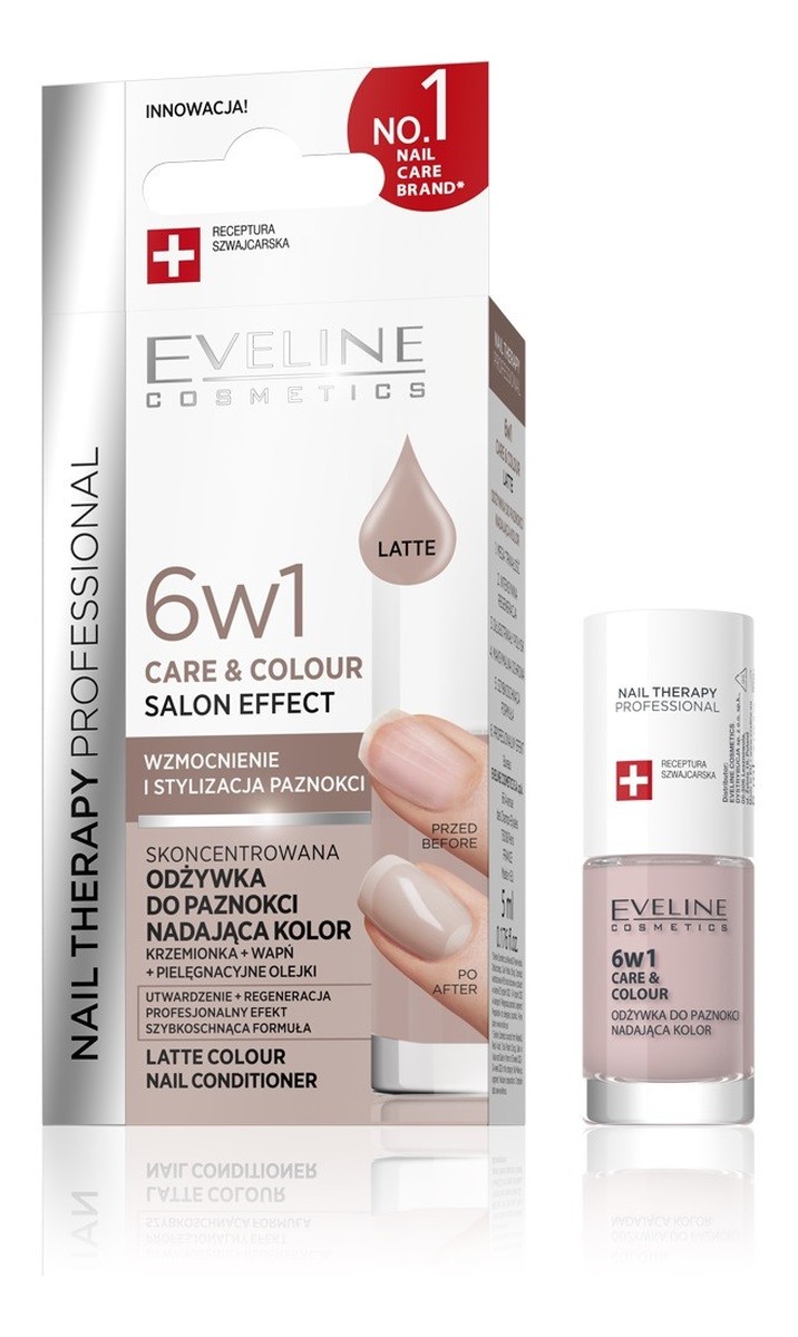 Nail therapy professional odżywka do paznokci nadająca kolor care&colour 6w1-latte