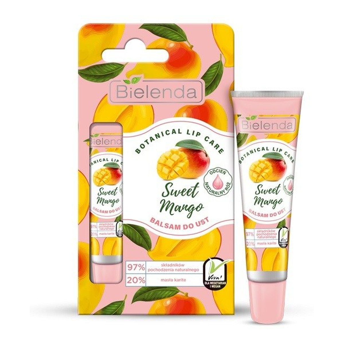 Bielenda Botanical Lip Care Balsam do ust Sweet Mango - naturalny róż 10g
