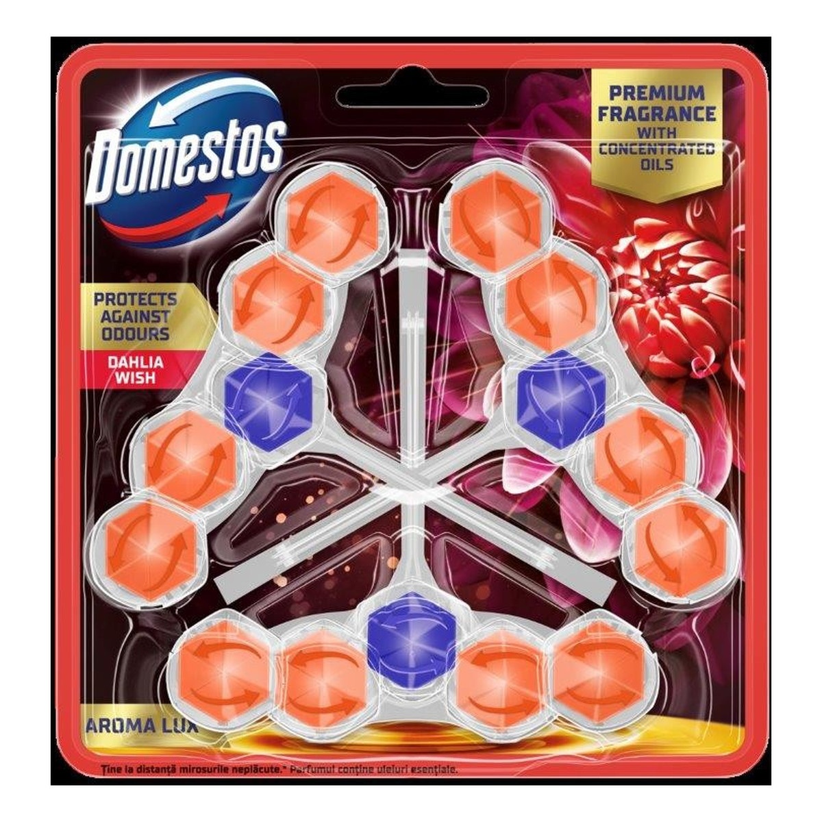 Domestos kostka toaletowa aroma lux dahlia flower & dragonfruit 3 x 55 g 165g