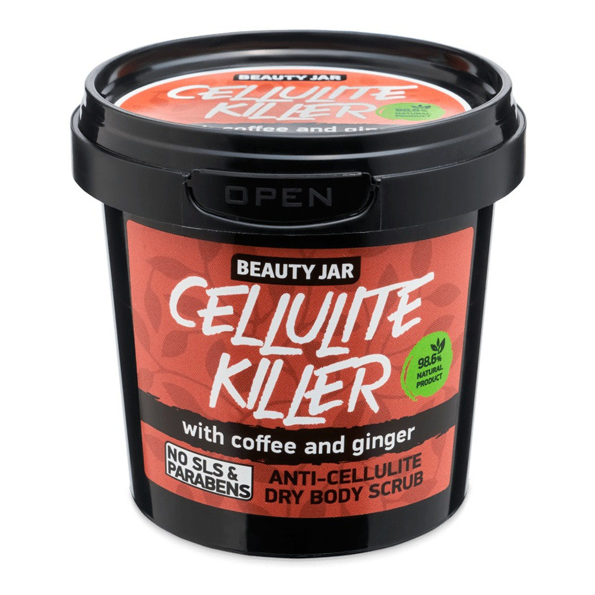 Beauty Jar Cellulite killer antycellulitowy suchy peeling do ciała z kawą i imbirem 150g