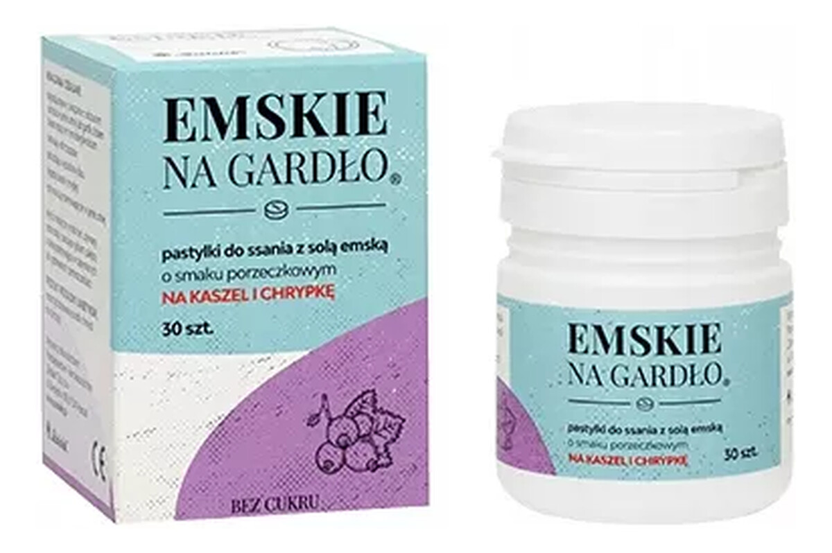 Emskie na gardło o smaku porzeczkowym