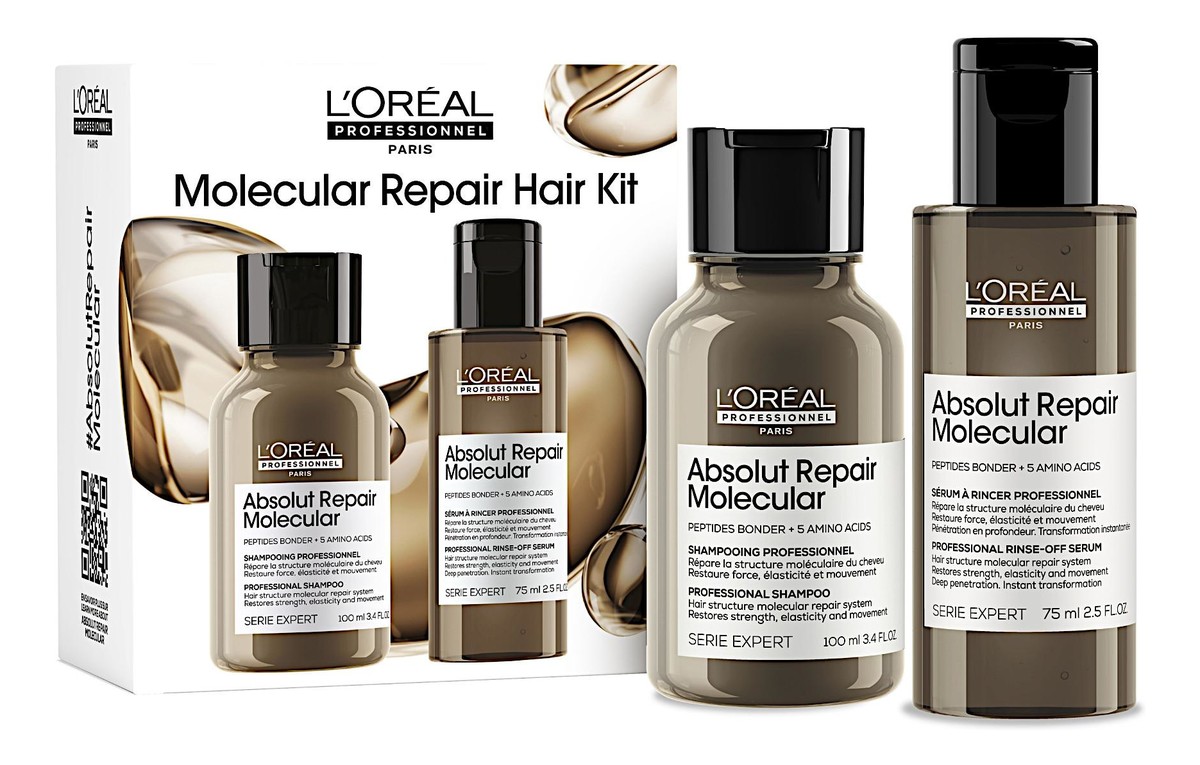 Absolut Repair Molecular zestaw szampon do włosów 100ml + serum do włosów 75ml