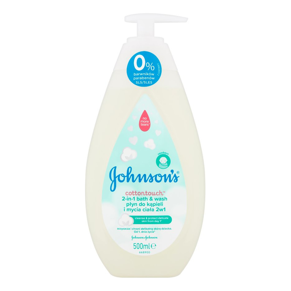 Johnson & Johnson Baby Cotton Touch Płyn do kąpieli i mycia ciała 2w1 dla dzieci 500ml