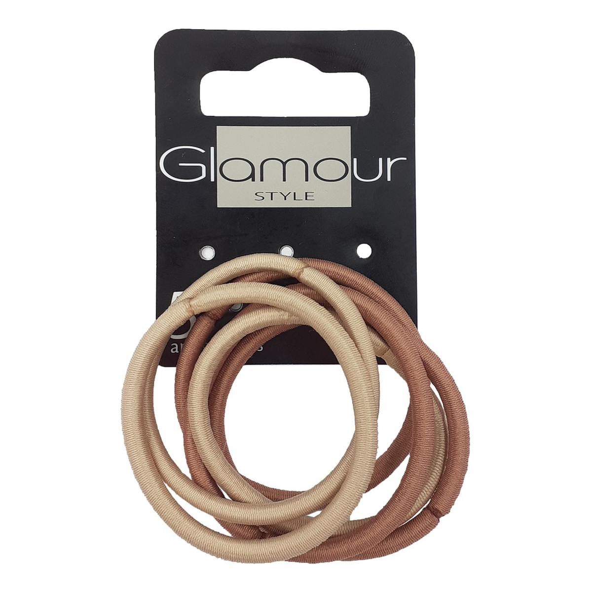 Glamour Gumki do włosów bez metalu Beżowe 6szt