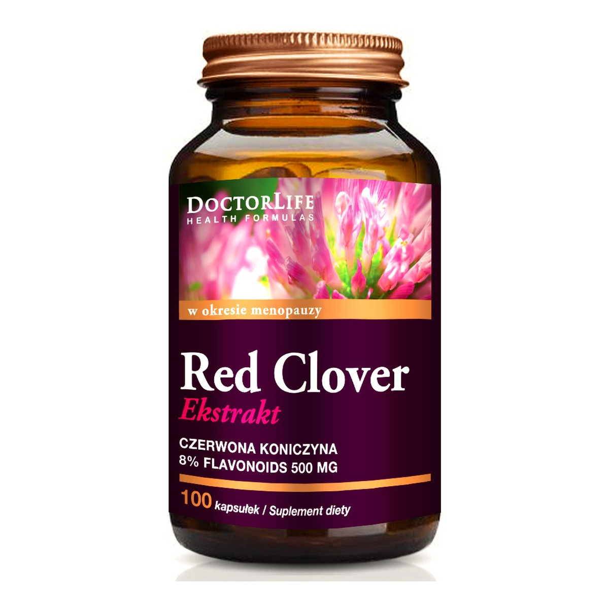 Doctor Life Red clover extract czerwona koniczyna 500mg suplement diety 100 kapsułek