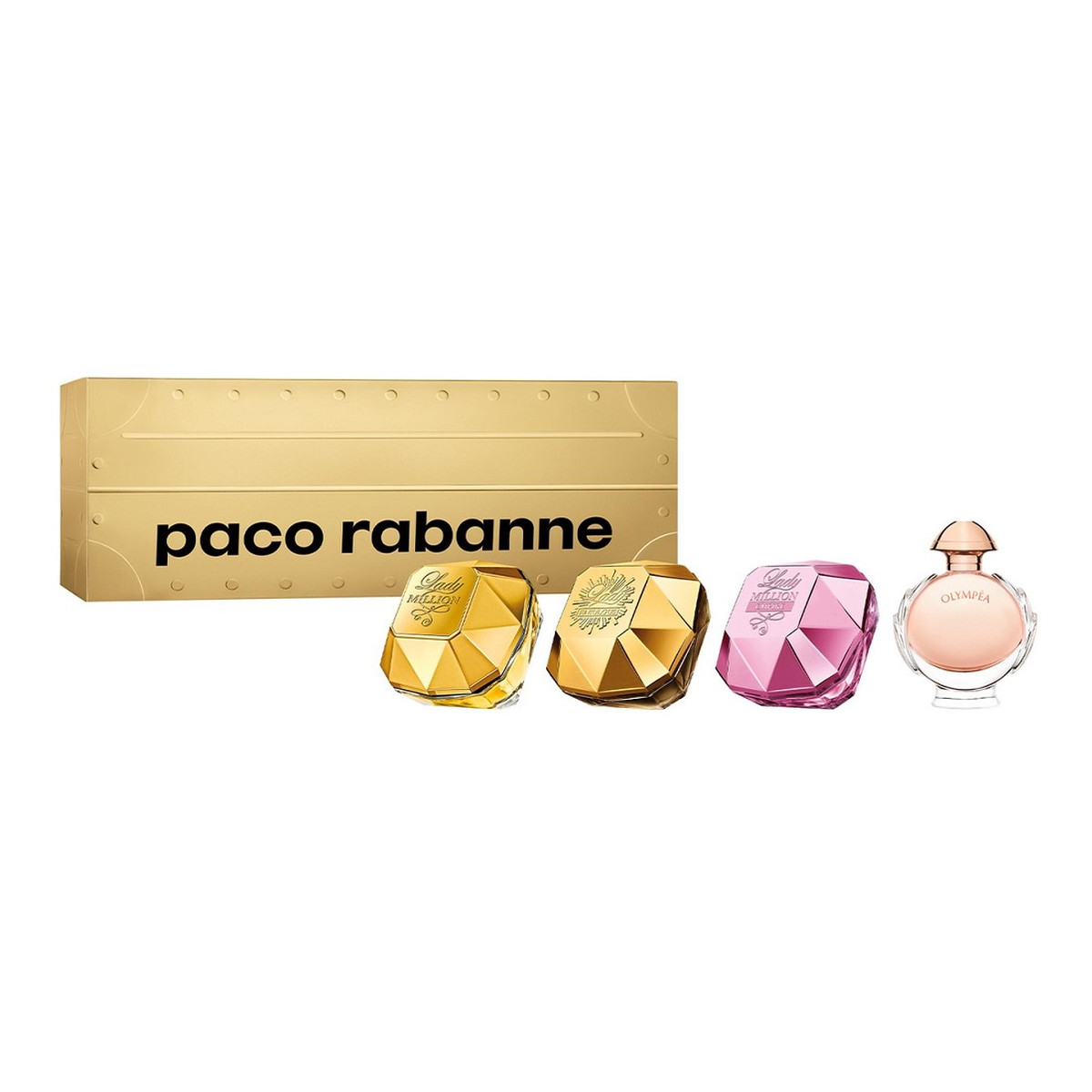 Paco Rabanne Travel Retail Exclusive Zestaw lady million woda perfumowana 5ml + lady million fabulous woda perfumowa 5ml + lady million empire woda perfumowana 5ml + olympea woda perfumowana 6ml