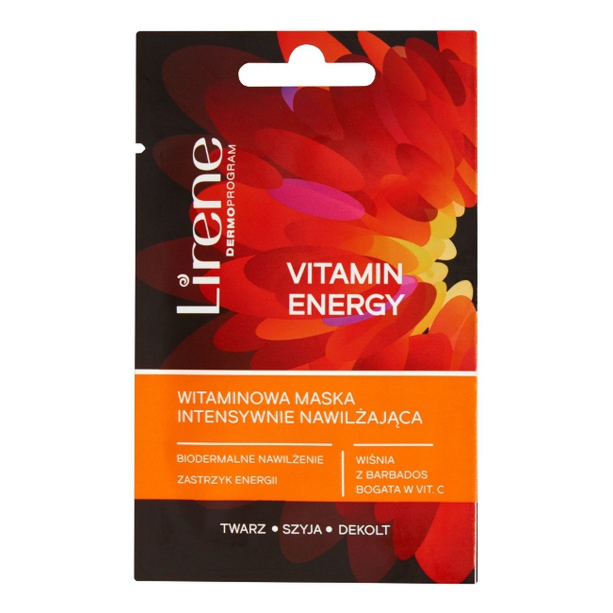 Lirene BEAUTY SOLUTIONS Vitamin Energy witaminowa maska intensywnie nawilżająca 8ml
