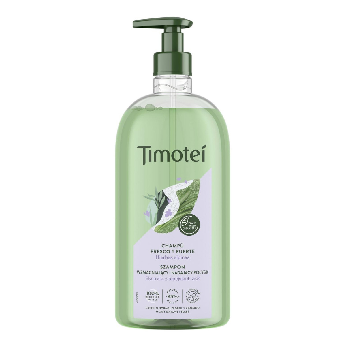 Timotei Strength&Shine Szampon Wzmacniający i Nadający Połysk Ekstrakt z Alpejskich Ziół 750ml