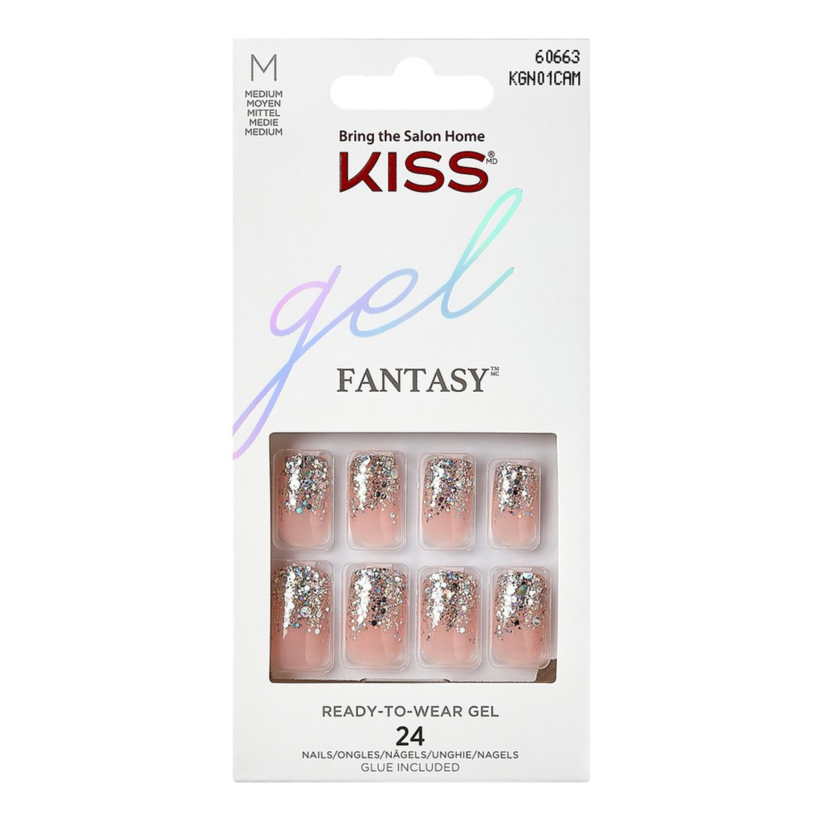 Kiss Gel Fantasy Sztuczne paznokcie Gel Fantasy - Fanciful (rozmiar M) 24szt.