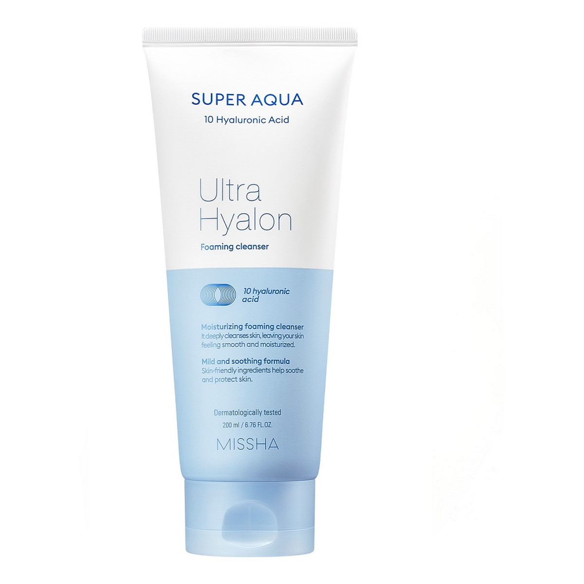 Missha Super Aqua Ultra Hyalron Foaming Cleanser nawilżająca pianka oczyszczająca z kwasem hialuronowym 200ml