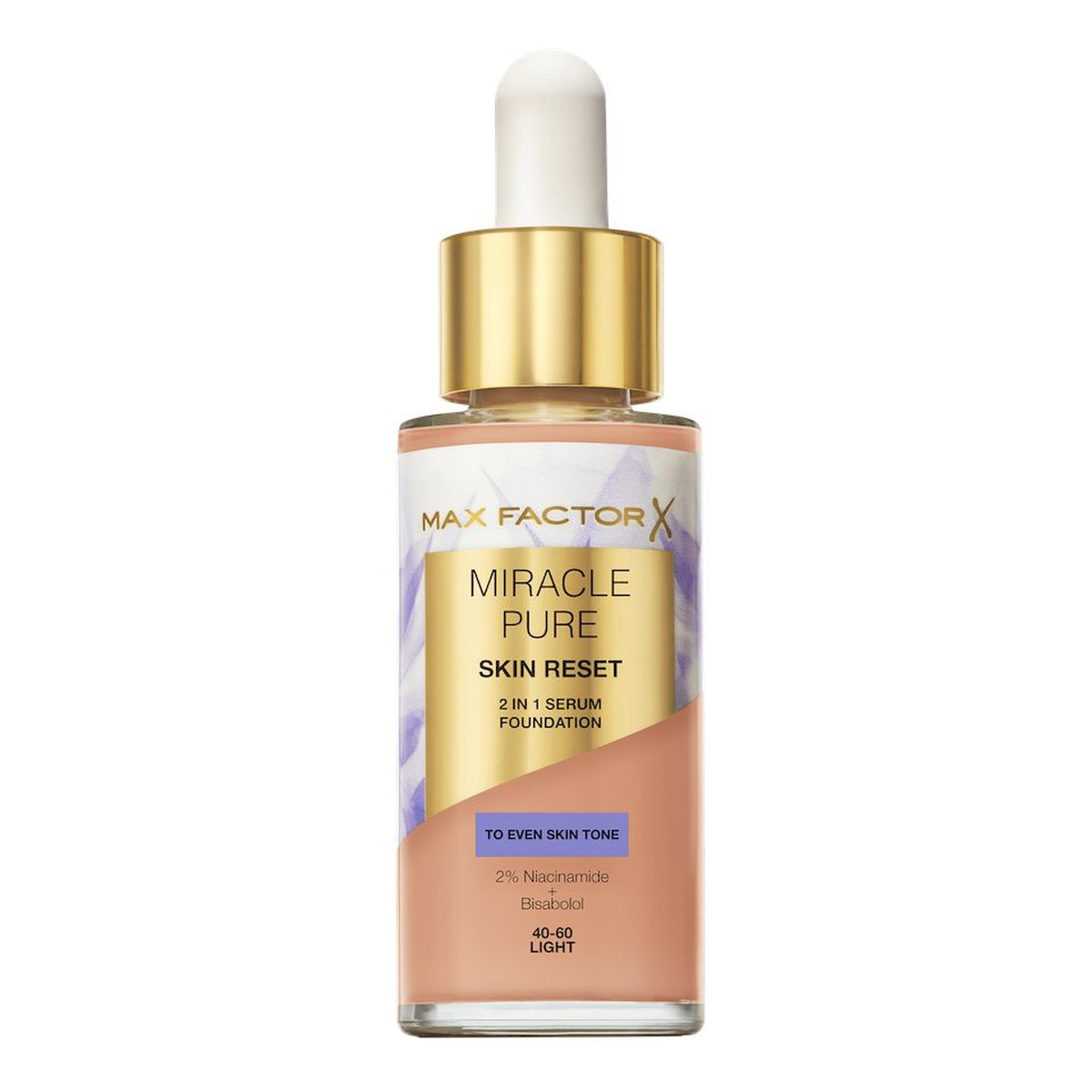 Max Factor Miracle Pure 2w1 Skin Reset Pielęgnujący podkład z serum o wegańskiej formule 30ml