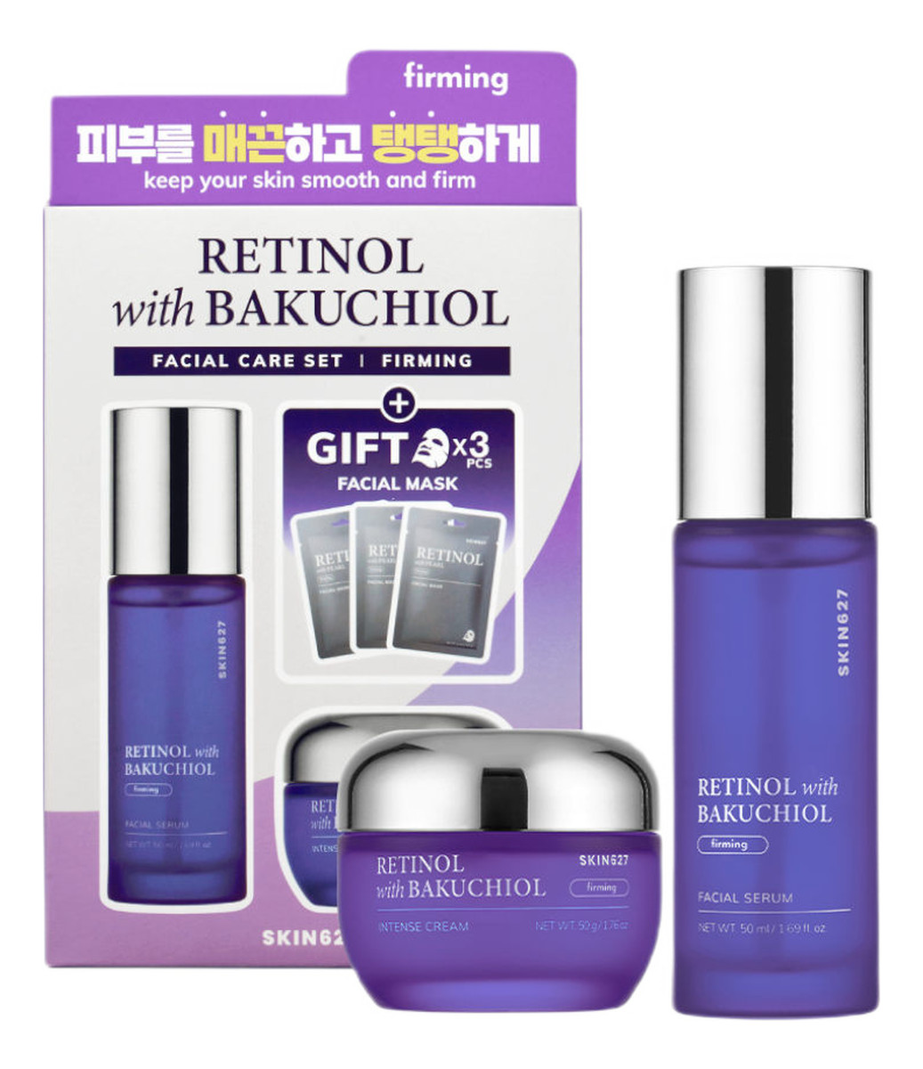 serum do twarzy 50ml + krem do twarzy 50g + maseczki do twarzy 3x22ml