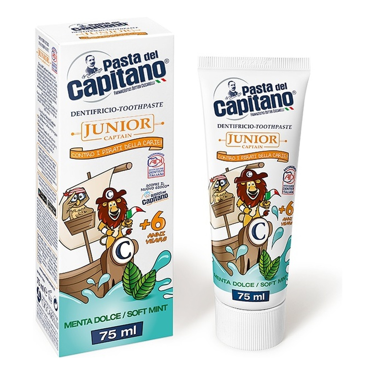 Pasta del Capitano Junior captain pasta do zębów dla dzieci 6+ mięta 75ml