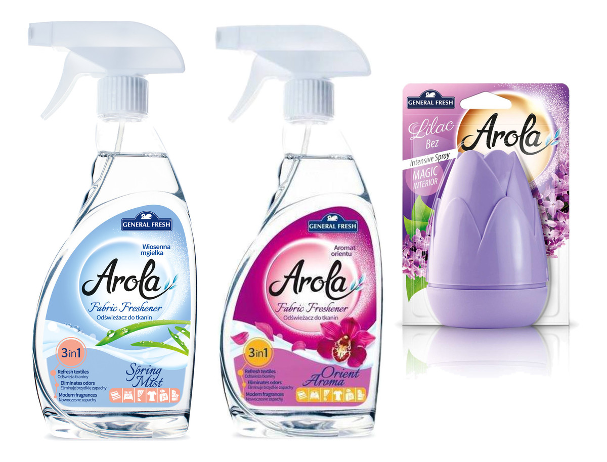 Odświeżacz do tkanin Wiosenna Mgiełka + Orient Aroma + szyszka Bez Lilac