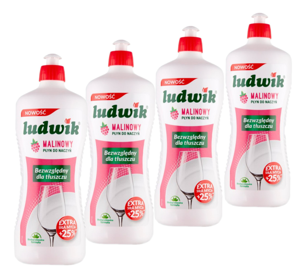 Płyn do mycia naczyń Malina 4x900g