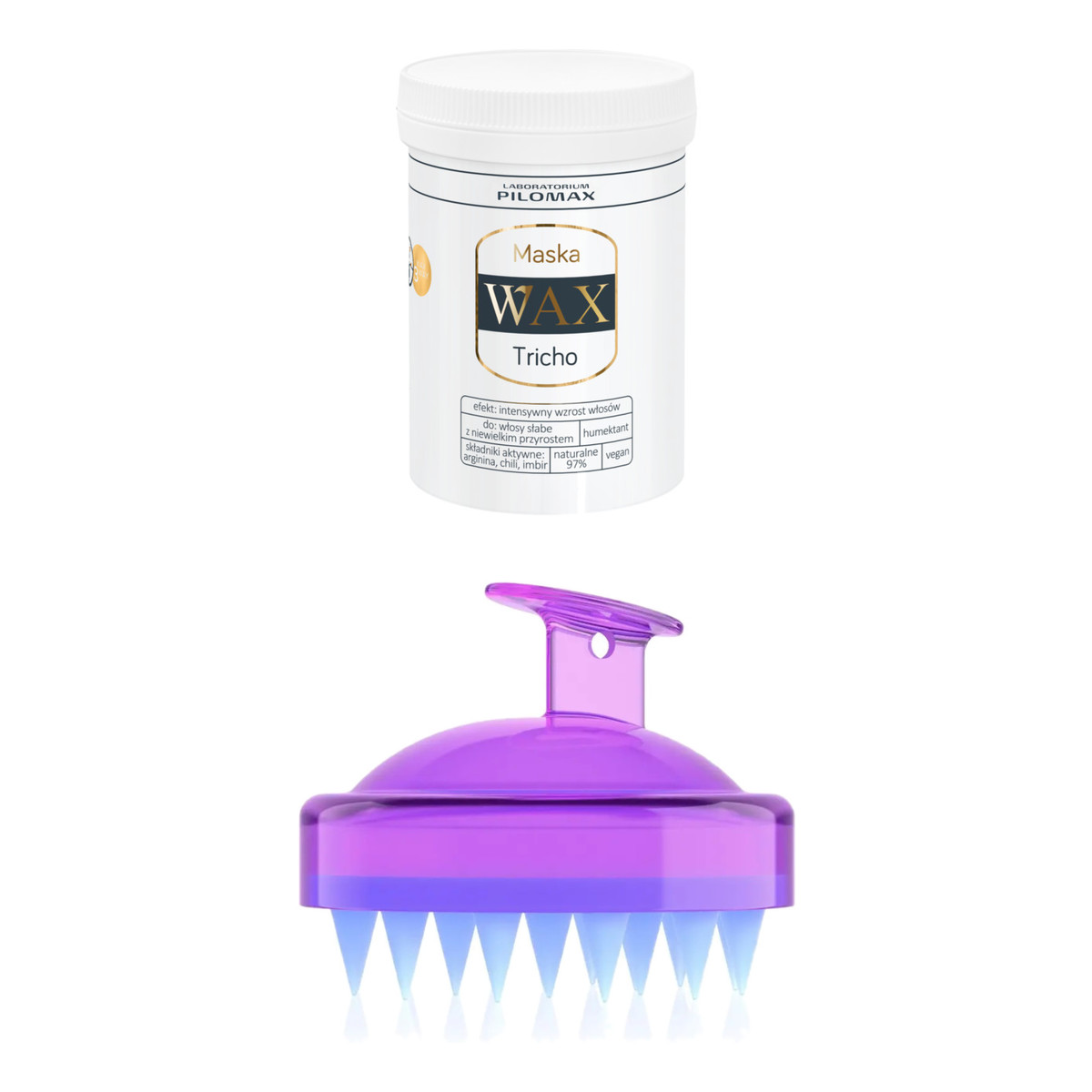 Pilomax Wax Tricho Maska przyspieszająca wzrost włosów + Masażer