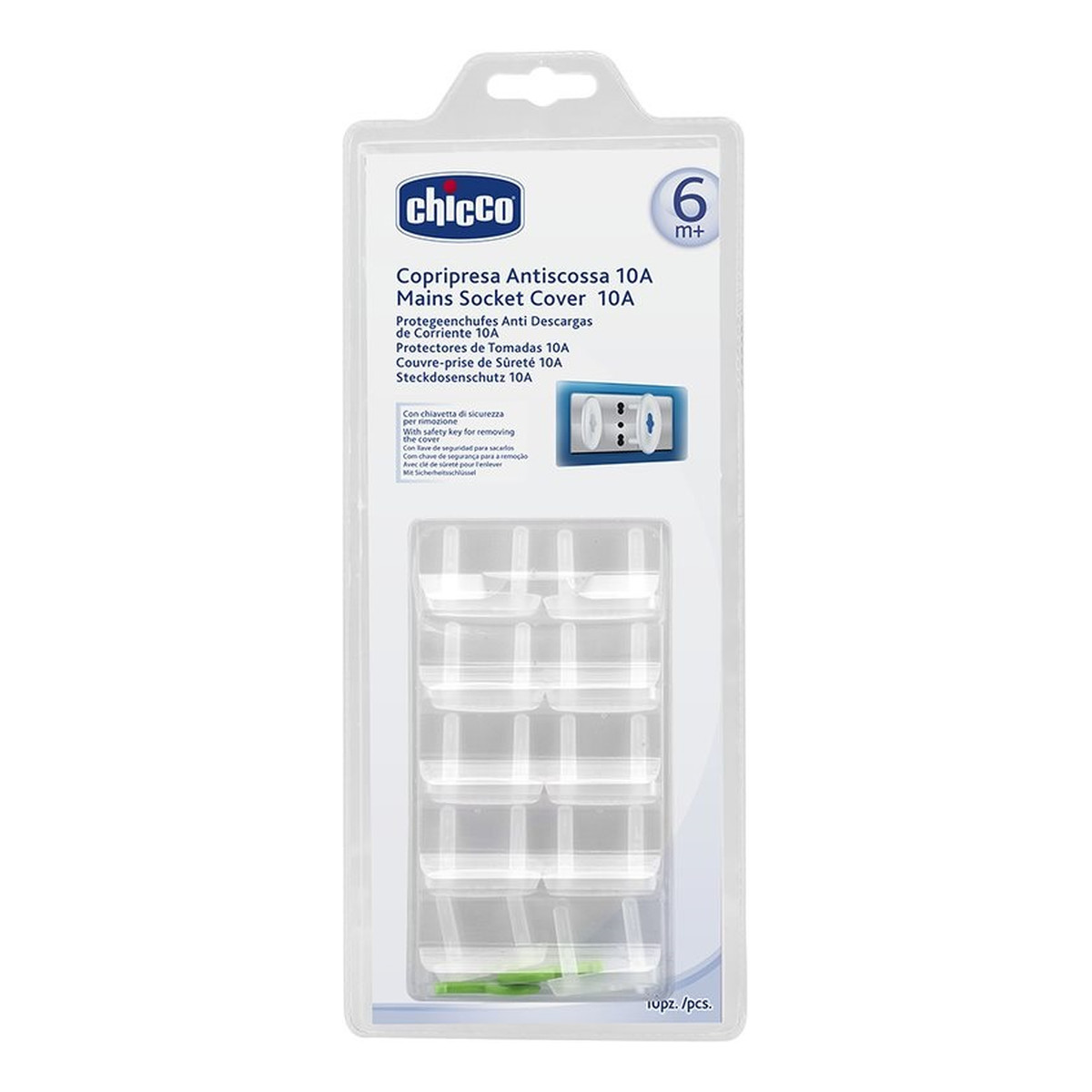 Chicco Safe zatyczki do gniazdka elektrycznego (10A) 6m+ 10szt