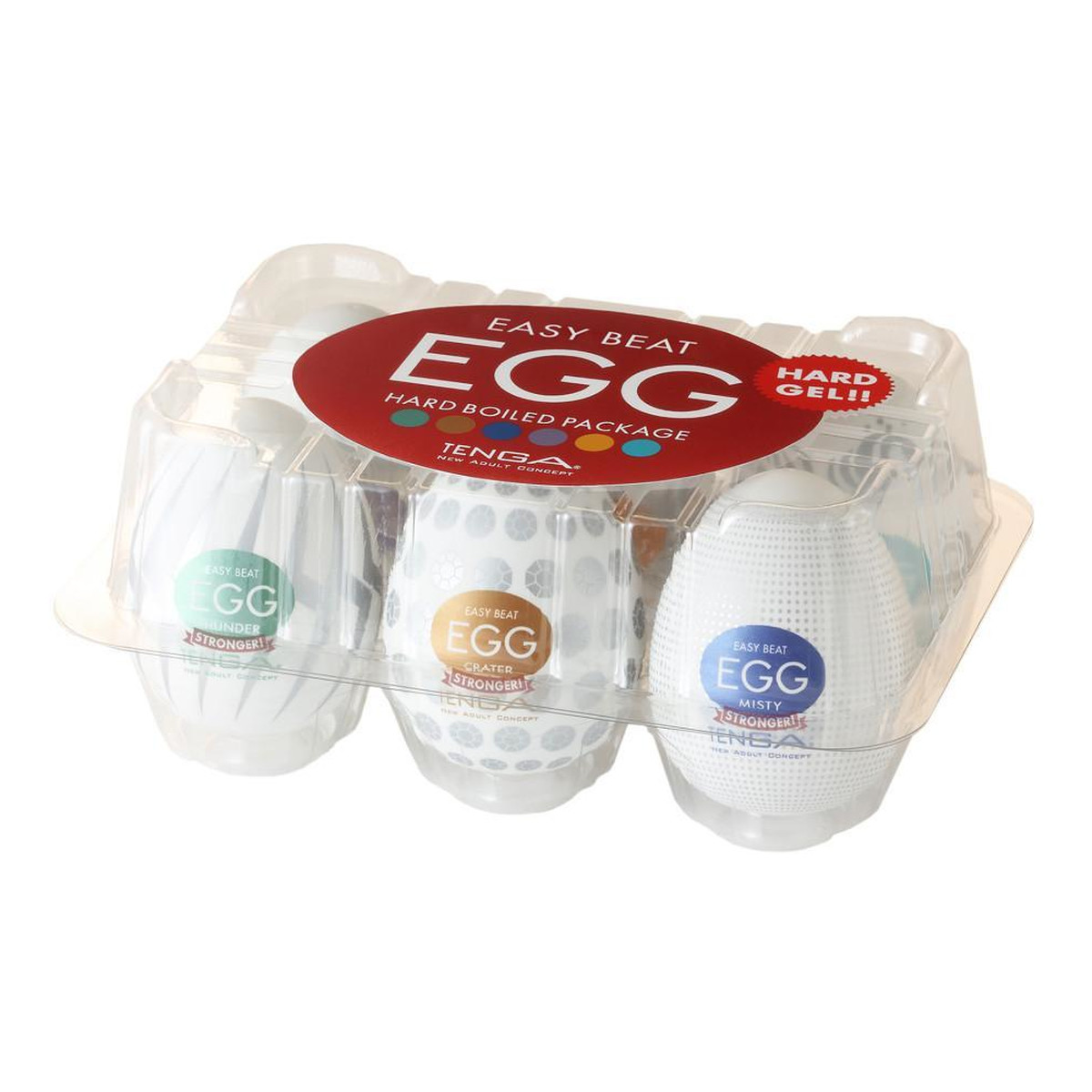 Tenga 6 Styles Easy Beat Egg Hard Boiled Package Zestaw 6 jednorazowych masturbatorów w kształcie jajka